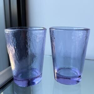Fire and Light Recycled Glass 12oz Tumbler Lavender Neodymium - 4 3/4” Set of 2